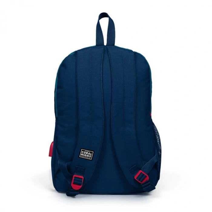 CORAL HIGH 23448 CİVİT LACİVERT USB + AUX SOKETLİ DÖRT BÖLMELİ SIRT ÇANTASI