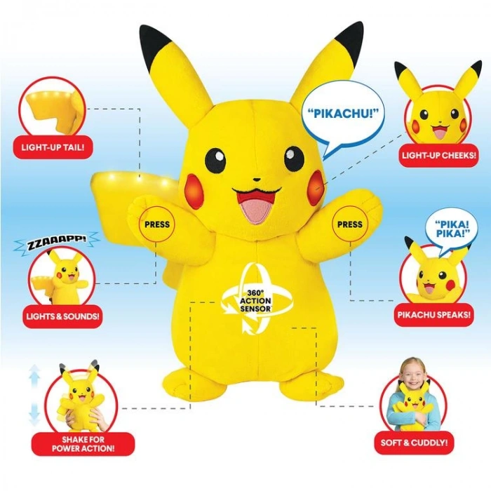 NECOTOYS POK97834 PIKACHU SESLİ IŞIKLI PELUŞ
