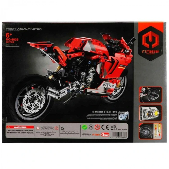 SUNMAN İM. MASTER NO.6833 MOTOSİKLET KIRMIZI LEGO YAPIM SETİ 557 PARÇA 6+