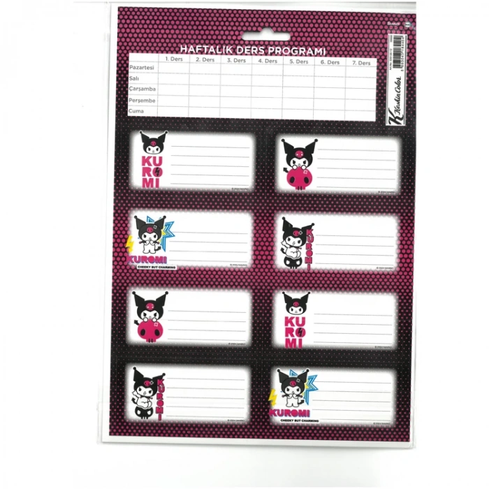 KESKİN 220130 KROMİ DERS PROGRAMLI OKUL ETİKETİ 3LÜ