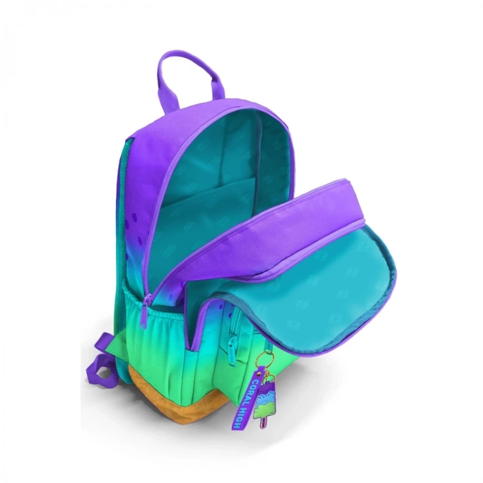 CORAL HIGH 23637 KIDS MOR LİLA RENK GEÇİŞLİ DÖRT BÖLMELİ SIRT ÇANTASI