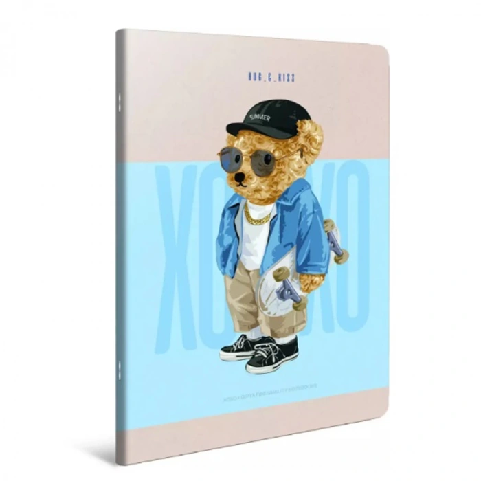 GIPTA XOXO TEL DİKİŞLİ KARTON KAPAK  80YP. KARELİ DEFTER