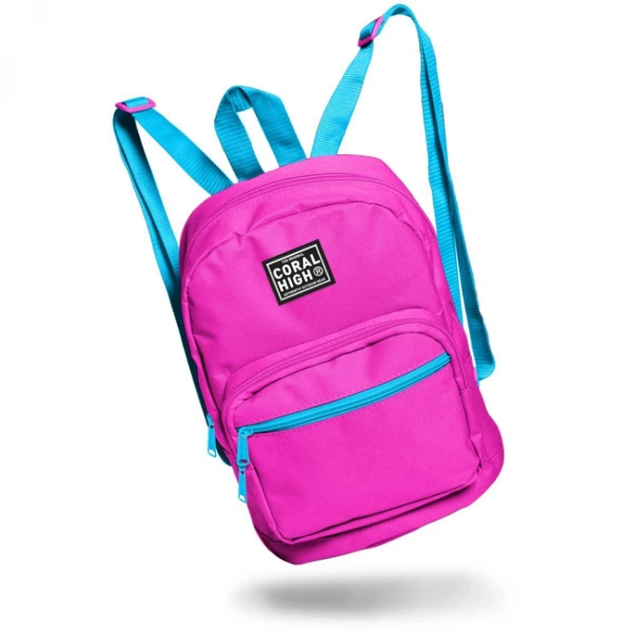 CORAL HIGH 24208 NEON PEMBE ÜÇ BÖLMELİ MİNİ SIRT ÇANTASI