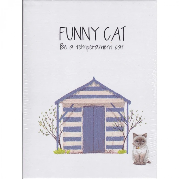 TAROS 2745 VINTAGE LABEL KUTULU KİLİTLİ FUNNY CAT HATIRA DEFTERİ