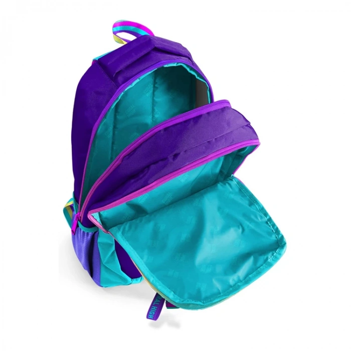 CORAL HIGH 23662 KIDS MOR RAINBOW FERMUARLI ÜÇ BÖLMELİ OKUL SIRT ÇANTASI