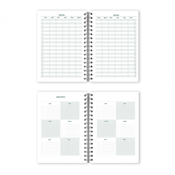 VICTORIAS JOURNALS 9202 17x24cm SERT KAPAK LASTİKLİ CEPLİ SPİRALLİ HAFTALIK AJANDA - PEMBE