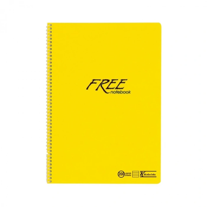 KESKİN FREE PP KAPAK SPİRALLİ DEFTER A4 200 YP.ÇİZGİLİ