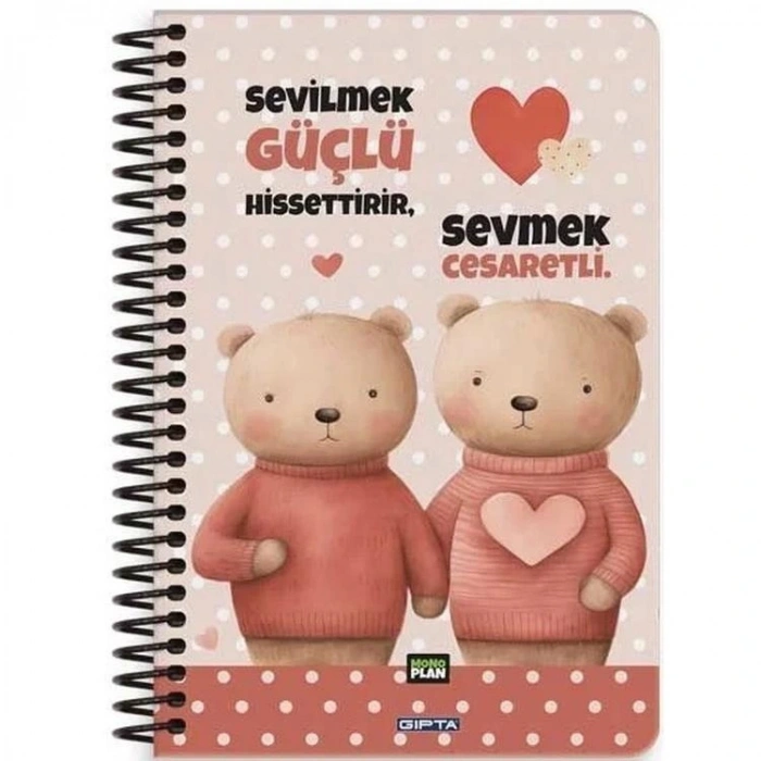 GIPTA 7329 MONO PLANLAYICI SPİRALLİ SERT KAPAK 17X24  96 YP. PLANNER DEFTER