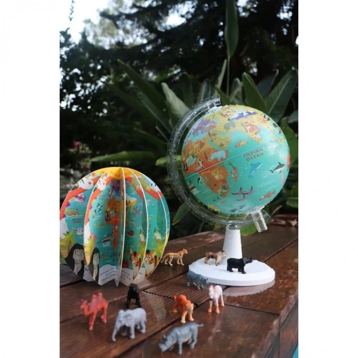 GÜRBÜZ 48251 20 CM WILD WORLD GLOBE + BOOK + USB IŞIKLI KÜRE