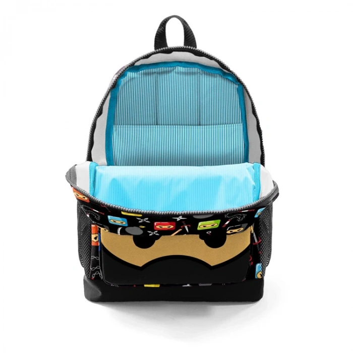 CORAL HIGH 2347 SİYAH NİNJA DESENLİ DÖRT BÖLMELİ OKUL SIRT ÇANTASI