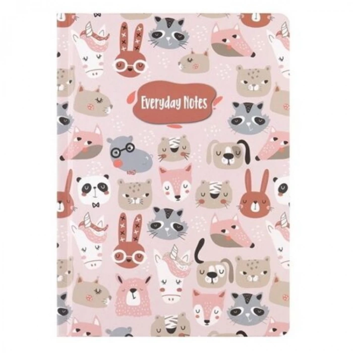 KESKİN 14x20 EVERYDAY NOTES SERT KAPAK CİLTLİ DEFTER 80YP.ÇİZGİLİ ANIMAL