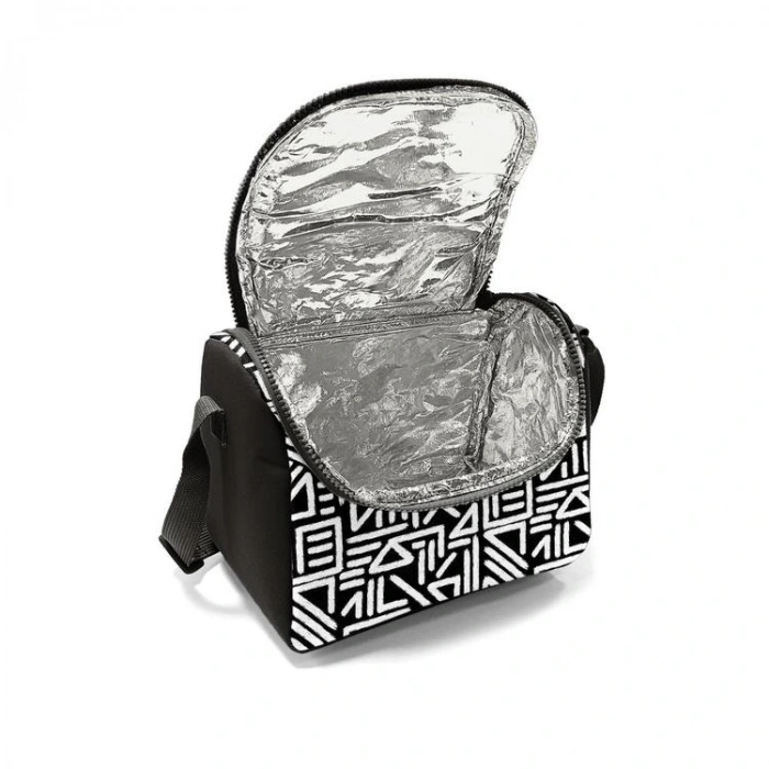 CORAL HIGH 22782 KIDS SİYAH BEYAZ GEOMETRİK DESENLİ THERMO BESLENME ÇANTASI