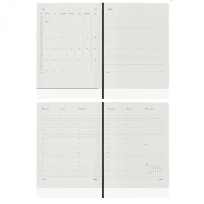 VICTORIAS JOURNALS 9146 19x25cm SERT KAPAK LASTİKLİ CEPLİ CLASSIC HAFTALIK AJANDA - SİYAH