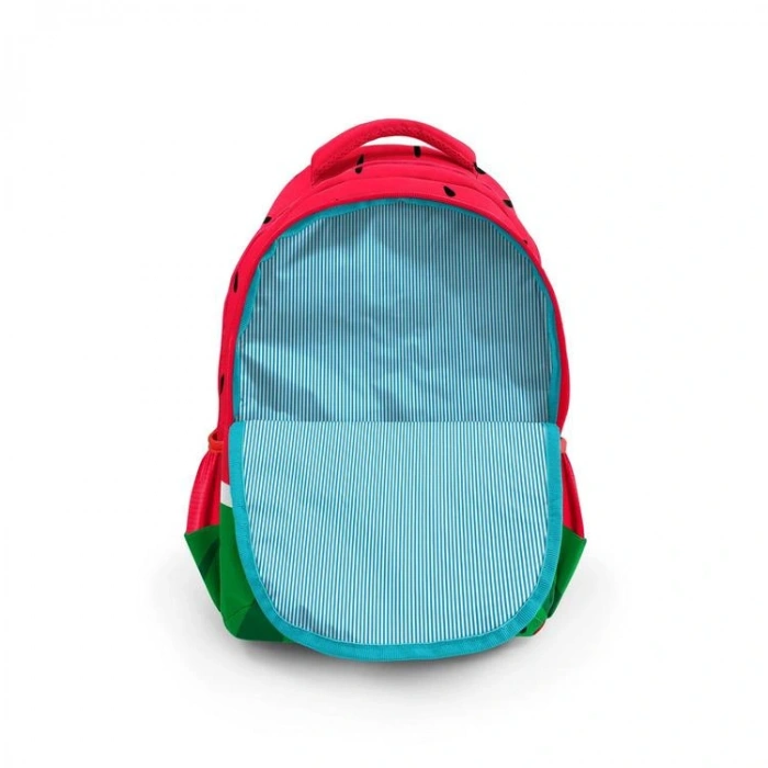 CORAL HIGH 11428 KIDS KIRMIZI YEŞİL KARPUZ DESENLİ ÜÇ BÖLMELİ SIRT ÇANTASI