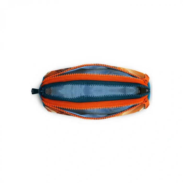 CORAL HIGH 22094 KIDS MAVİ TURUNCU HIGH WHEELS DESENLİ ÜÇ BÖLMELİ KALEM ÇANTASI