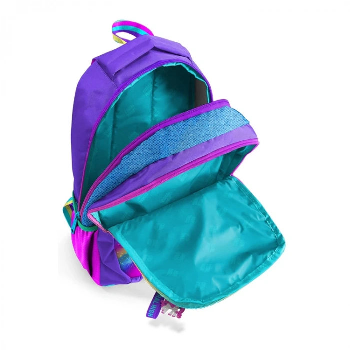 CORAL HIGH 23663 KIDS MOR PEMBE SİMLİ UNICORN DESENLİ ÜÇ BÖLMELİ SIRT ÇANTASI