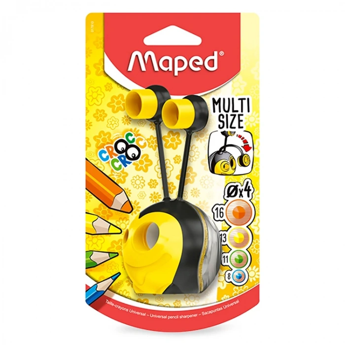 MAPED 17811 CROC CROC ÇİFT DELİKLİ 4 ÇAPLI HAZNELİ KALEMTRAŞ