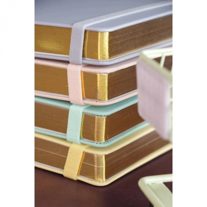 VICTORIAS JOURNALS 1655 BUJO VEGAN DERİ 14X21 160gr.96YP. ÇİZGİLİ DEFTER SARI