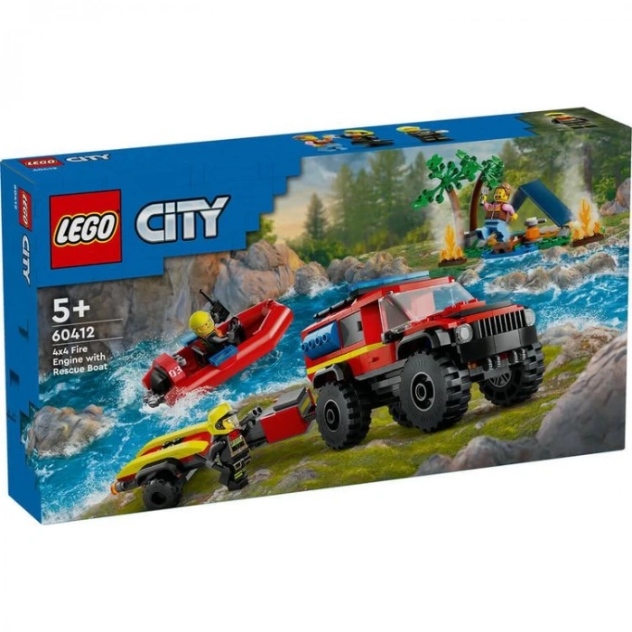 LEGO CITY 60412 4X4 KURTARMA BOTLU İTFAİYE KAMYONU 301 PARÇA 5+