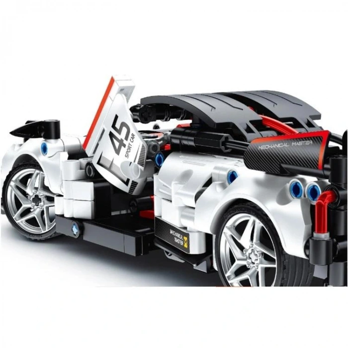 SUNMAN İM. MASTER NO.8045 UZAKTAN KUMANDALI R/C 2.4GHz SPOR ARABA BEYAZ LEGO YAPIM SETİ 476 PARÇA 6+