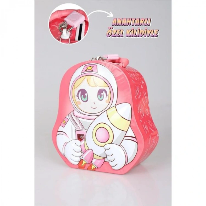 HUN BEST S-256 (13-18) ASTRONOT SAPLI KİLİTLİ METAL KUMBARA 3+ - TEKLİ