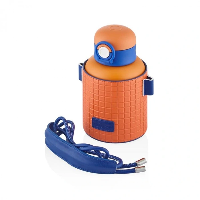 VAGONLİFE DILLER ÇELİK PİPETLİ S.DERİ KILIFLI ASKILI MATARA D9068 680ML