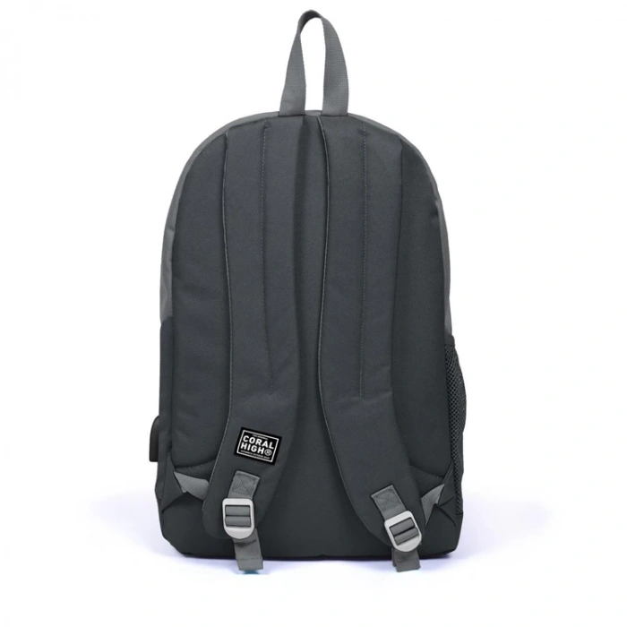 CORAL HIGH 23233 GRİ USB + AUX SOKETLİ ÜÇ BÖLMELİ SIRT ÇANTASI