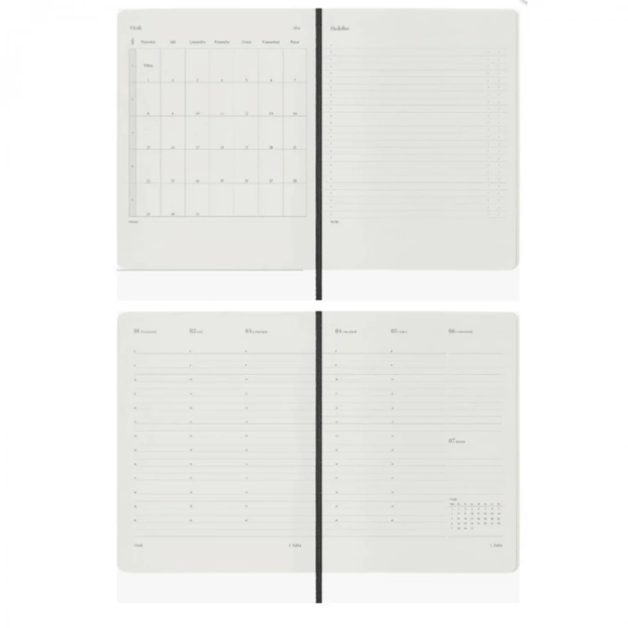 VICTORIAS JOURNALS 9148 19x25cm SERT KAPAK LASTİKLİ CEPLİ CLASSIC HAFTALIK AJANDA - KIRMIZI