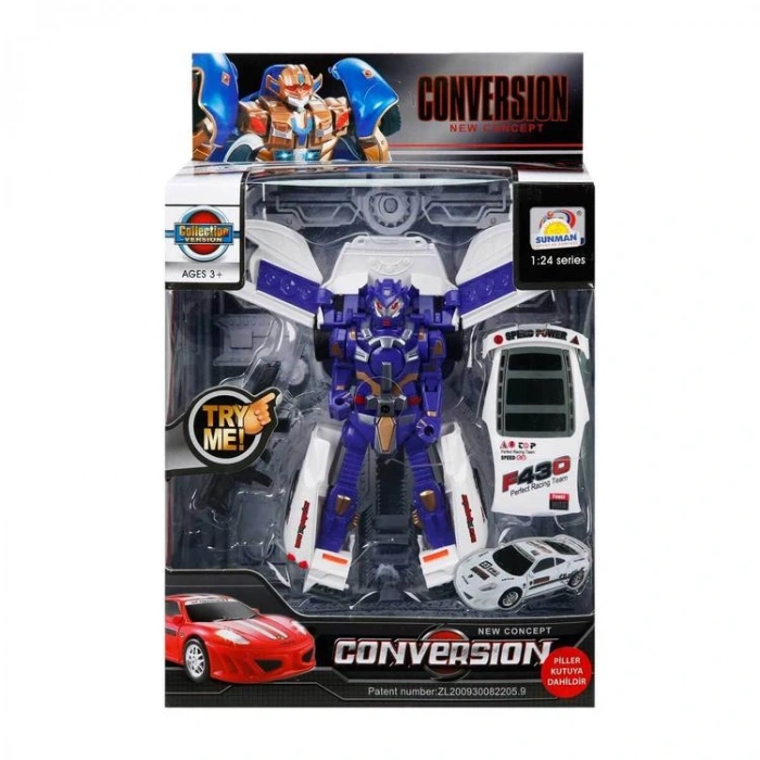 SUNMAN 899-3 CONVERSION 2IN1 ROBOTA DÖNÜŞEBİLEN SESLİ IŞIKLI ARABA 3+ TEKLİ