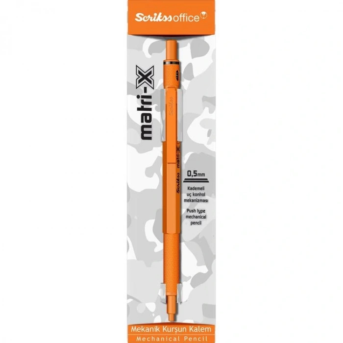SCRIKSS MATRI-X VERSATİL KALEM 0.5 ŞEFFAF AMBALAJ NEON TURUNCU