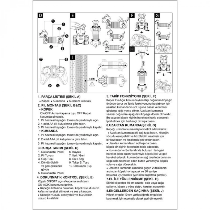VARDEM 777-603 UZAKTAN KUMANDALI IŞIKLI VE SESLİ SEVİMLİ KÖPEK