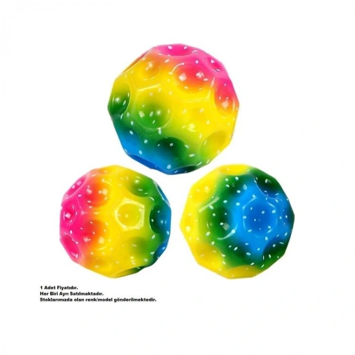 ZİZU DK2869 MOON BALL RAINBOW/CANLI RENKLER ZIPLAYAN AY TOPU 3+   TEKLİ