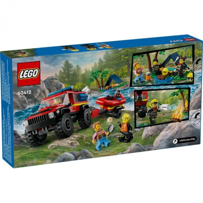 LEGO CITY 60412 4X4 KURTARMA BOTLU İTFAİYE KAMYONU 301 PARÇA 5+