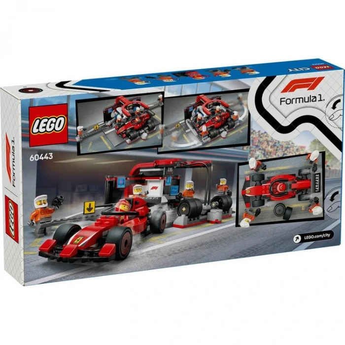 LEGO CITY 60443 FERRARİ ARABALI F1 PİT STOP VE PİT EKİBİ 322 PARÇA 6+