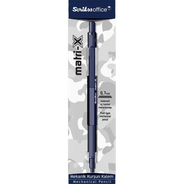 SCRIKSS MATRI-X VERSATİL KALEM 0.7 ŞEFFAF AMBALAJ LACİVERT