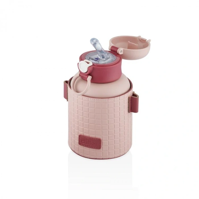 VAGONLİFE DILLER ÇELİK PİPETLİ S.DERİ KILIFLI ASKILI MATARA D9068 680ML