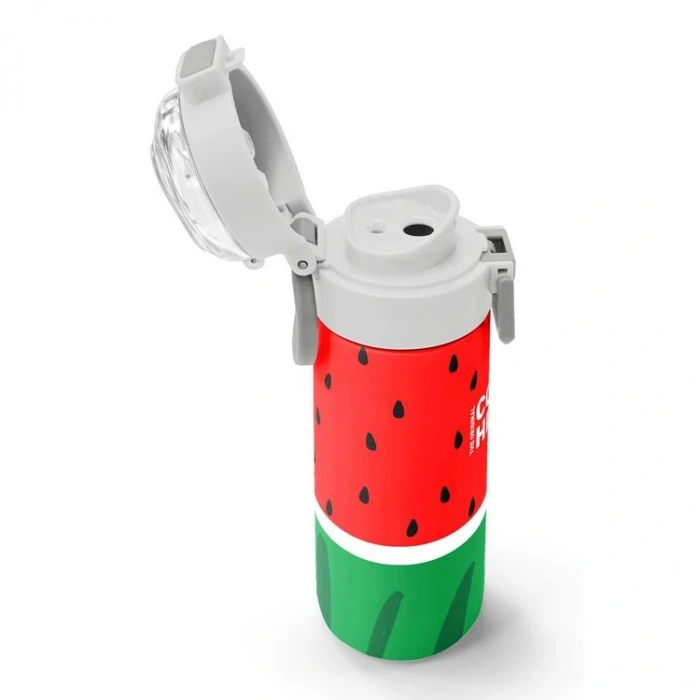 CORAL HIGH 31866 KIDS KIRMIZI YEŞİL KARPUZ DESENLİ PİPETLİ VE DİREKT İÇİM ÇELİK TERMOS 500ML