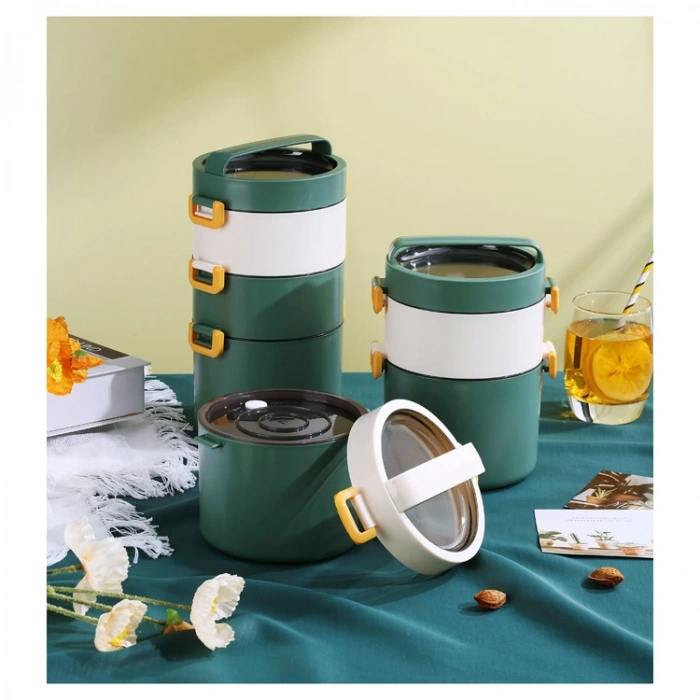 VAGONLİFE PASLANMAZ ÇELİK ÜÇ KATLI YEMEK KABI - LUNCH BOX  XC-545  1800 ML