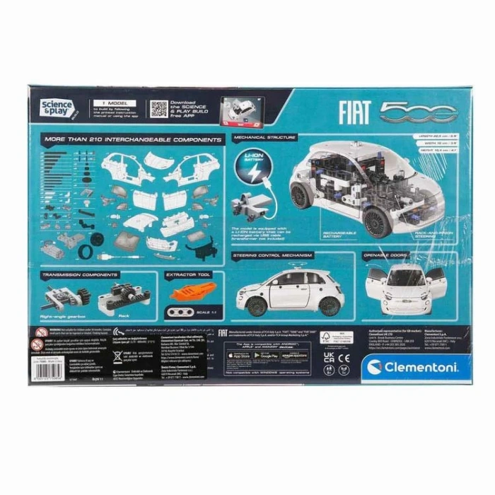 CLEMENTONI 75085 MEKANİK LABORATUVARI FIAT 500 ELEKTRİKLİ ARABA