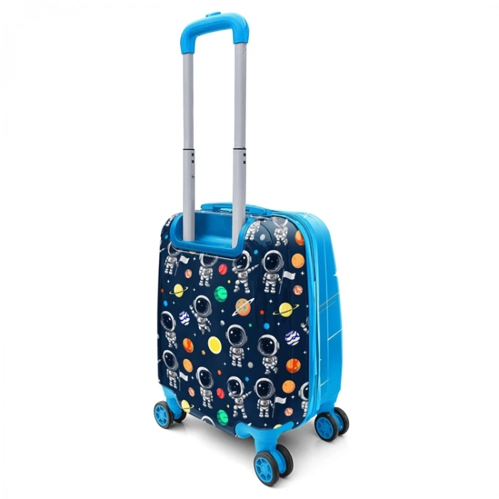 CORAL HIGH 16751 MİNİ LACİVERT MAVİ ASTRONOT DESENLİ VALİZ