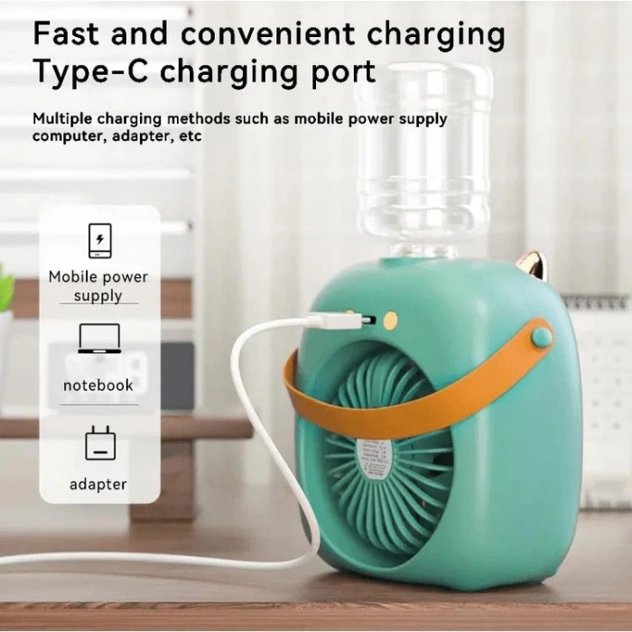 FANIX FNX-6624 MASAÜSTÜ ŞARJLI USB BUHARLI TİLKİ MODEL SOĞUTUCU FAN - TEKLİ