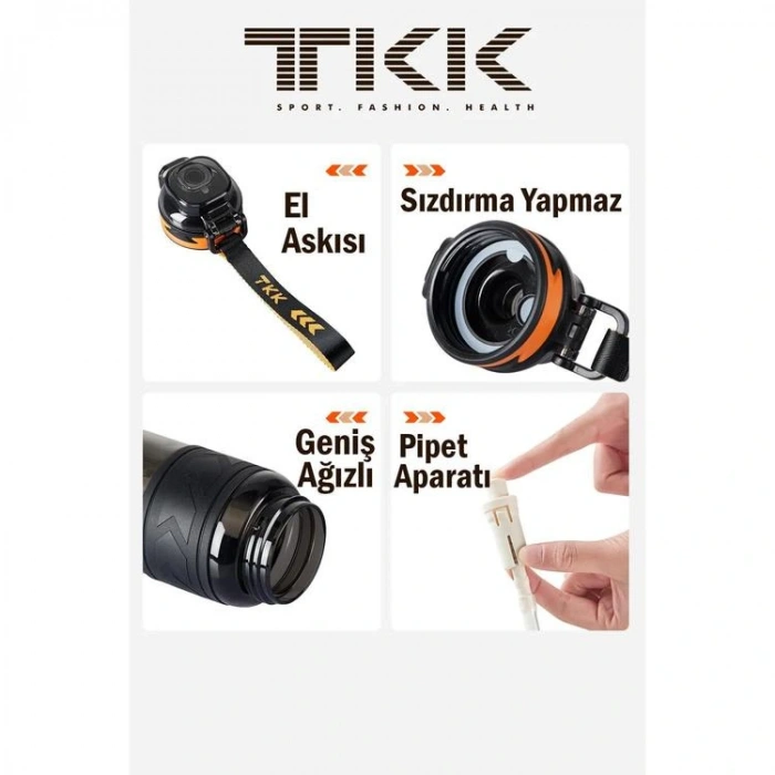 VAGONLİFE T1020 TKK PİPETLİ SÜZGEÇLİ TRİTAN MATARA 1000ml BLACK