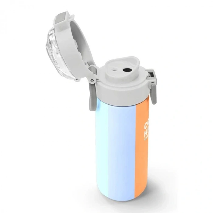 CORAL HIGH 31880 KIDS RENKLİ ÇİZGİLİ DESENLİ PİPETLİ VE DİREKT İÇİM ÇELİK TERMOS 500ML