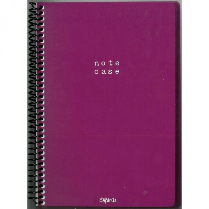 PAPİRÜS  NOTE CASE PP. KAPAK SPİRALLİ 16X23 100YP. KARELİ DEFTER