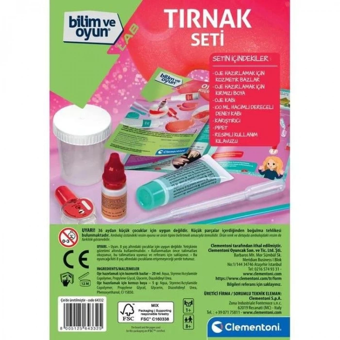 CLEMENTONI 64332 BİLİM VE OYUN - TIRNAK SETİ