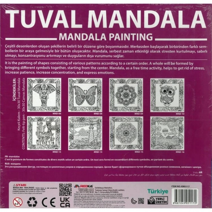 KUMTOYS KM5117 TUVAL MANDALA 30x30 - TEKLİ