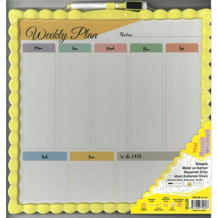 MİKRO JL-116 MAGNETİC ÇİFT TARAFLI BEYAZ YAZI TAHTASI 29x29cm