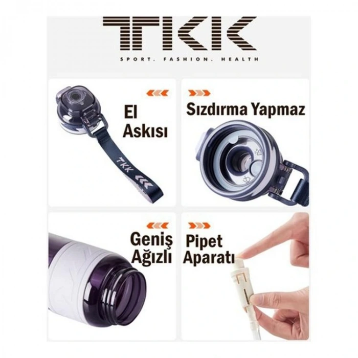 VAGONLİFE T1020 TKK PİPETLİ SÜZGEÇLİ TRİTAN MATARA 1000ml PURPLE