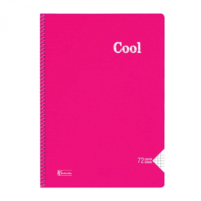 KESKİN COOL PP KAPAK SPİRALLİ DEFTER A4 72 YP. KARELİ