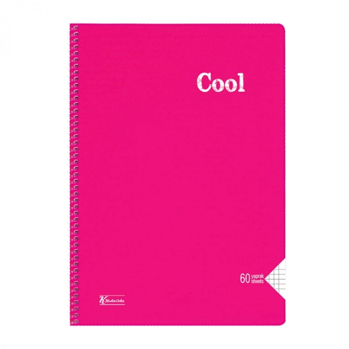 KESKİN COOL PP KAPAK SPİRALLİ DEFTER A4 60 YP. KARELİ